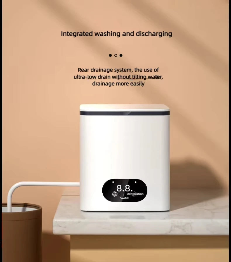 Blue-Purple Antibacterial Mini Washing Machine for Socks Underwear Towels Baby Clothing Small Pieces of Laundry Compact Washer