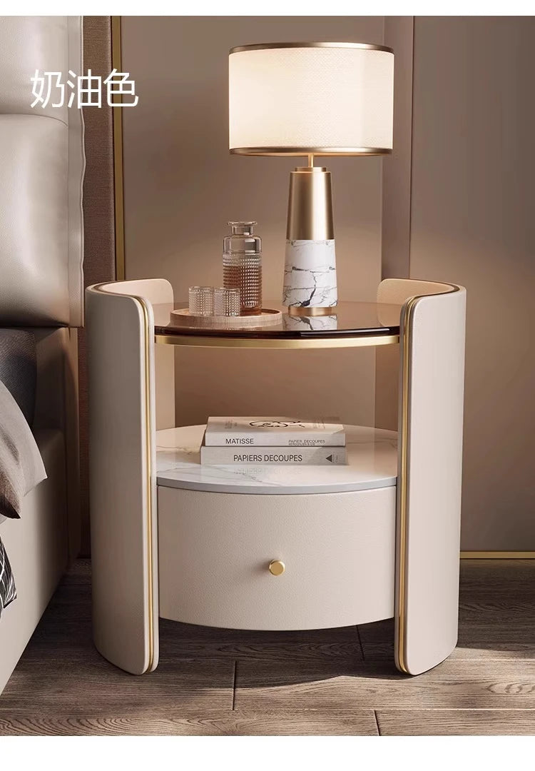 Tall Nordic Nightstands Organizer Design Beige Luxury Modern Bedside Table Space Saving Unique Szafki Nocne Furniture Home