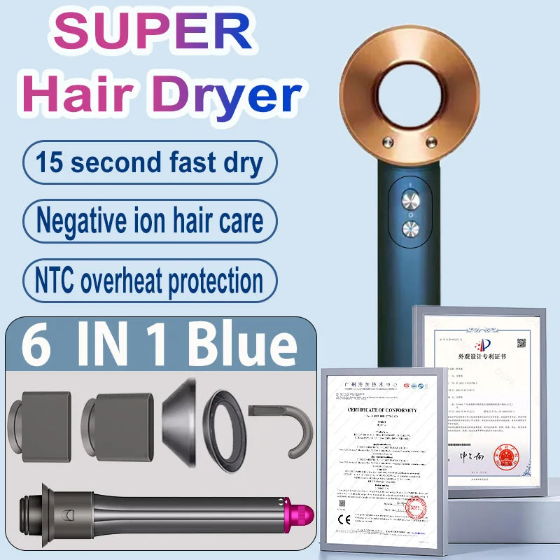 1600W Professional Hair-care Negative Ion Hair dryer 220V Leafless Hairdryer High Speed household Blow Dryer Salon Style Tool