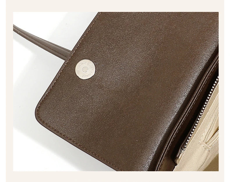 2025 New Genuine Leather Women's Shoulder Bag Large Capacity Cowhide Luxury Handbag Long Strip Black Baguette Bag Female