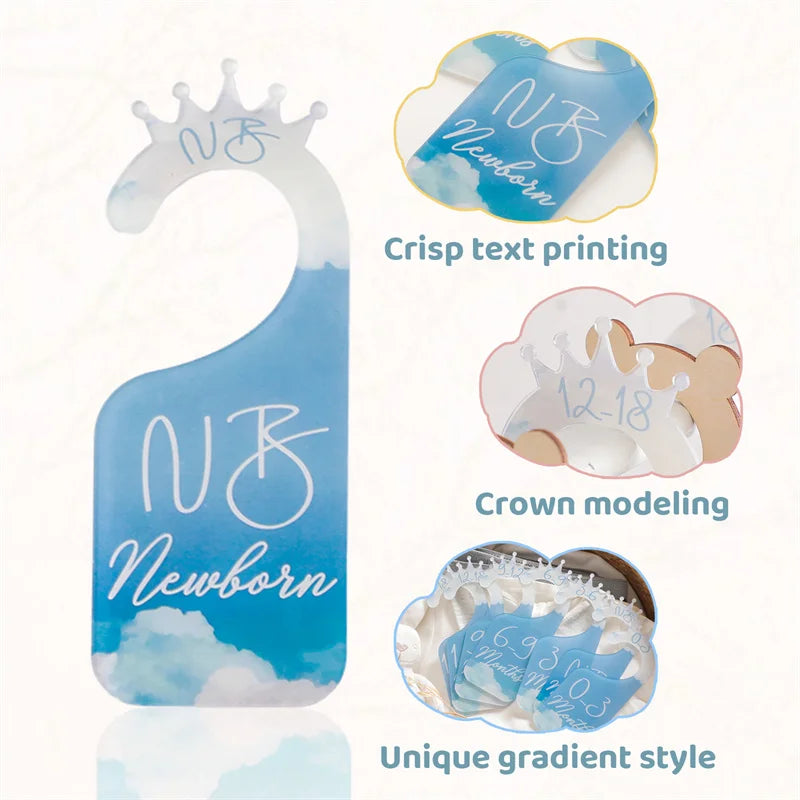 Baby Wooden Dividers Closet Size Wardrobe Separator Star Moon Milestone Cards Months Organizers Kids Photography Accessories