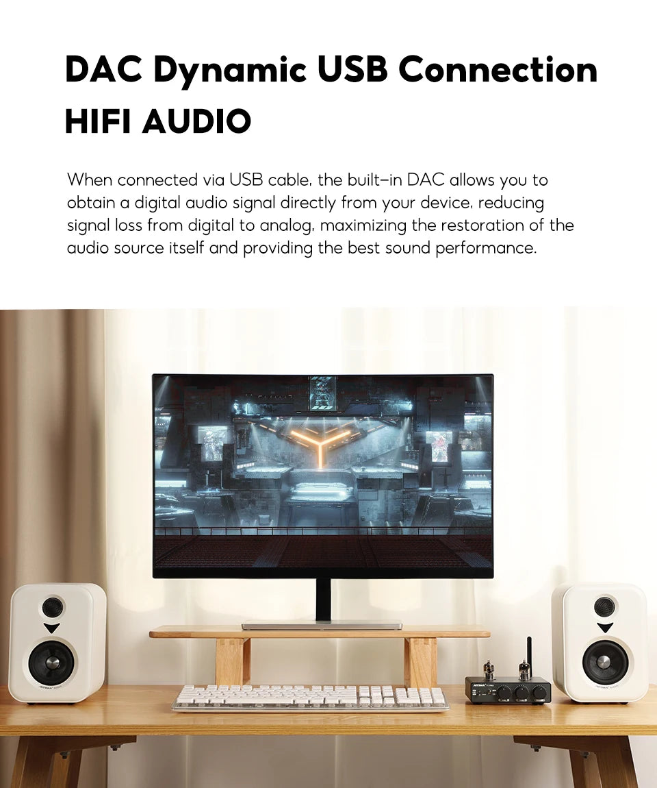 AIYIMA  Upgrade S400 Audio Bookshelf Active Speakers Studio Monitor 3 Inch Bluetooth USB DAC HiFi Home Subwoofer System TV PC