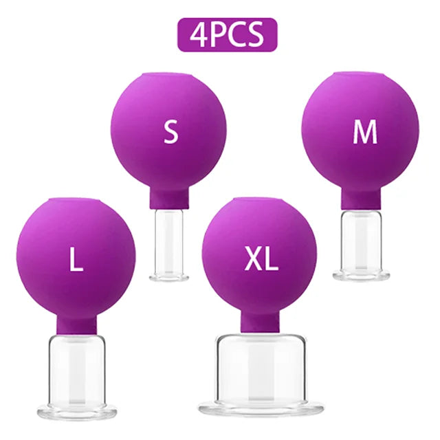 1/4PCS Rubber Massage Body Cups Vacuum Face Cupping Massage Cupping Facial Skin Lifting Body Anti Cellulite