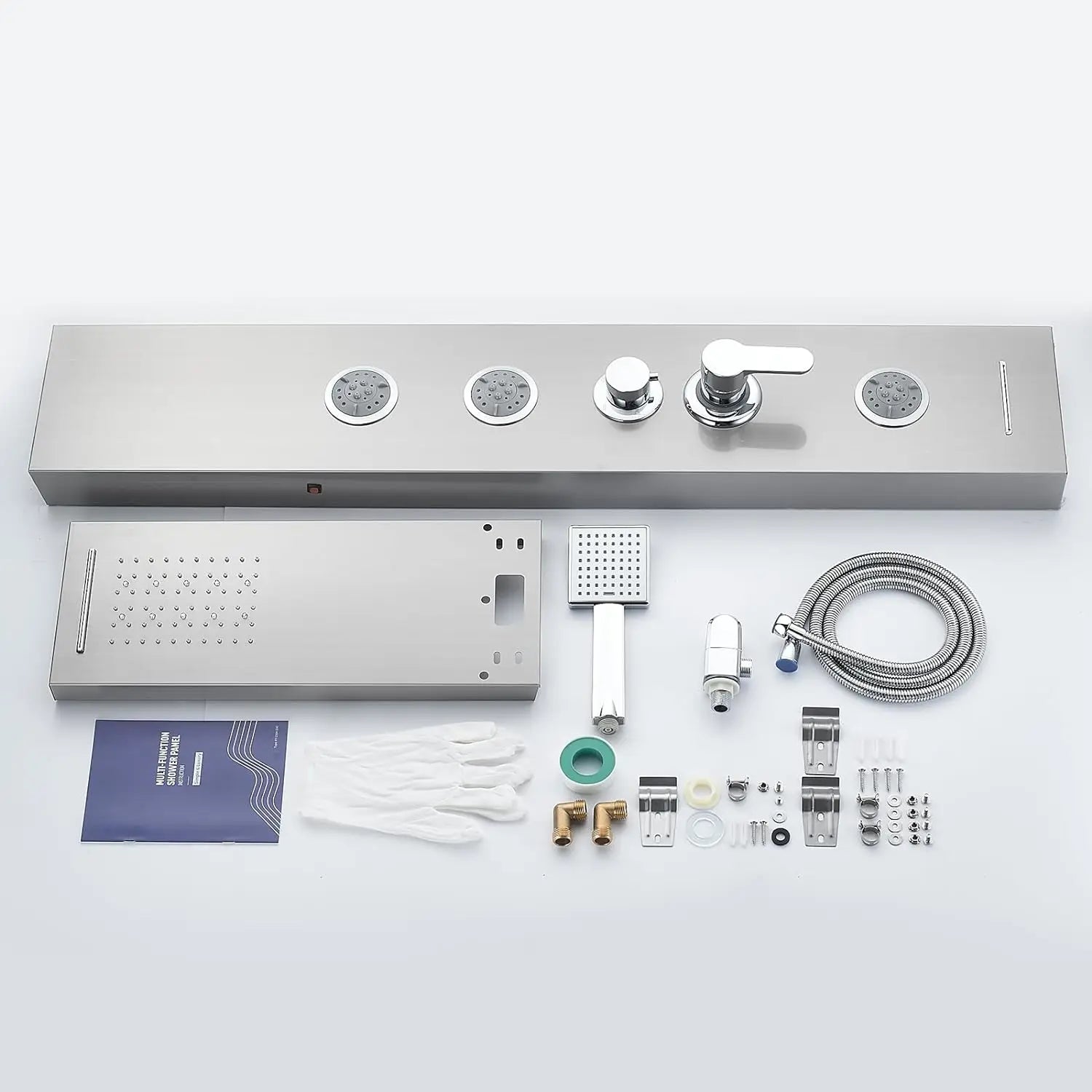 KEMAIDI LED Shower Panel Tower System with Rainfall Waterfall Shower Black Shower Panels with Jets and Rainfall and Handheld