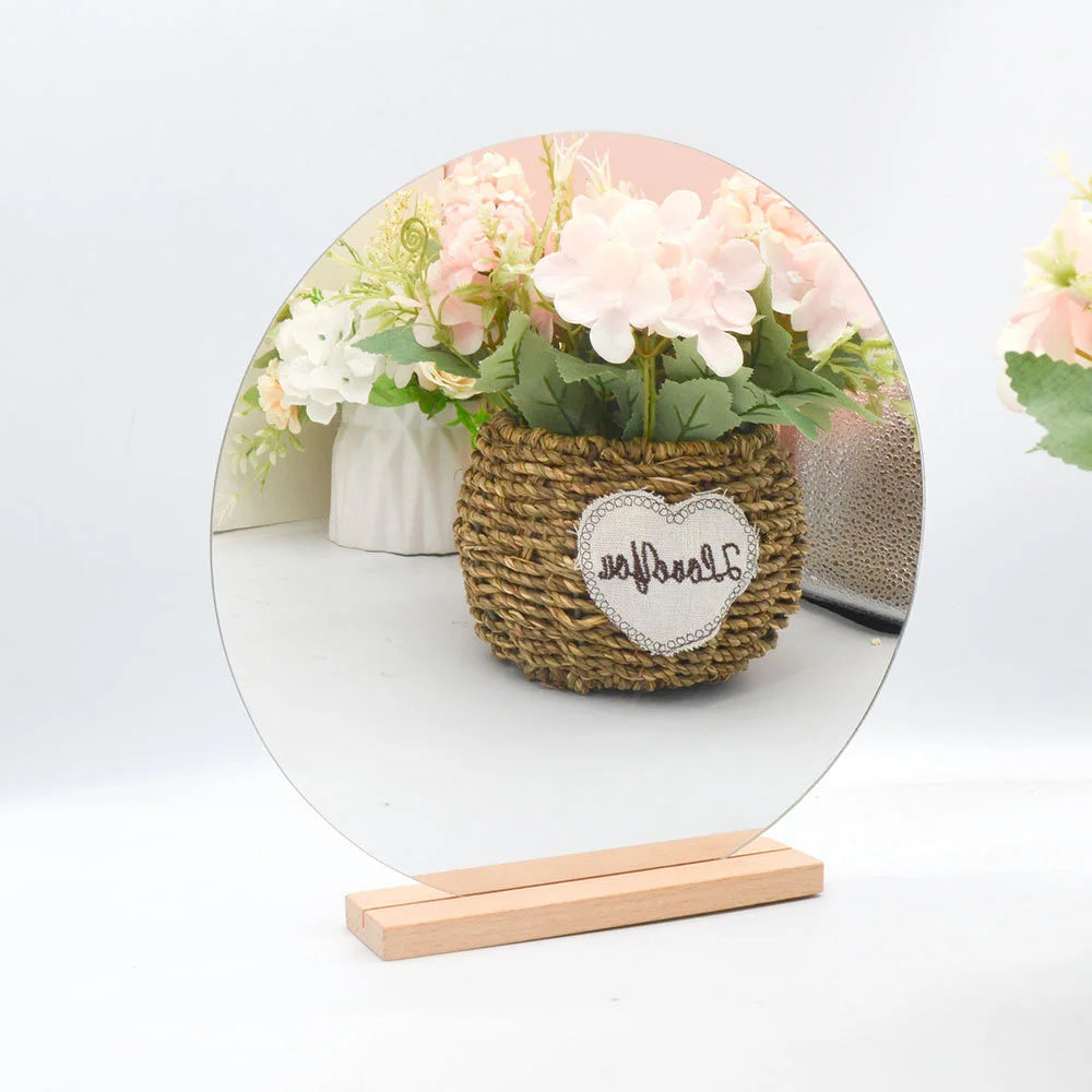 Acrylic Irregular Mirror for Home Decoration DIY Office Makeup Desktop Ornament Decoration Standing Mirror