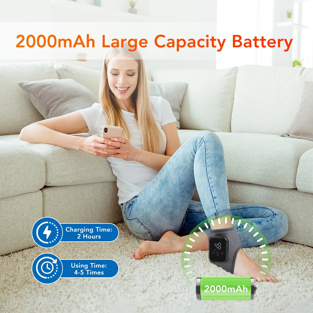 Electric Ankle Foot Massager Vibration Hot Compress Smart Air Pressure Multifunctional Brace Support Relaxation Treatments