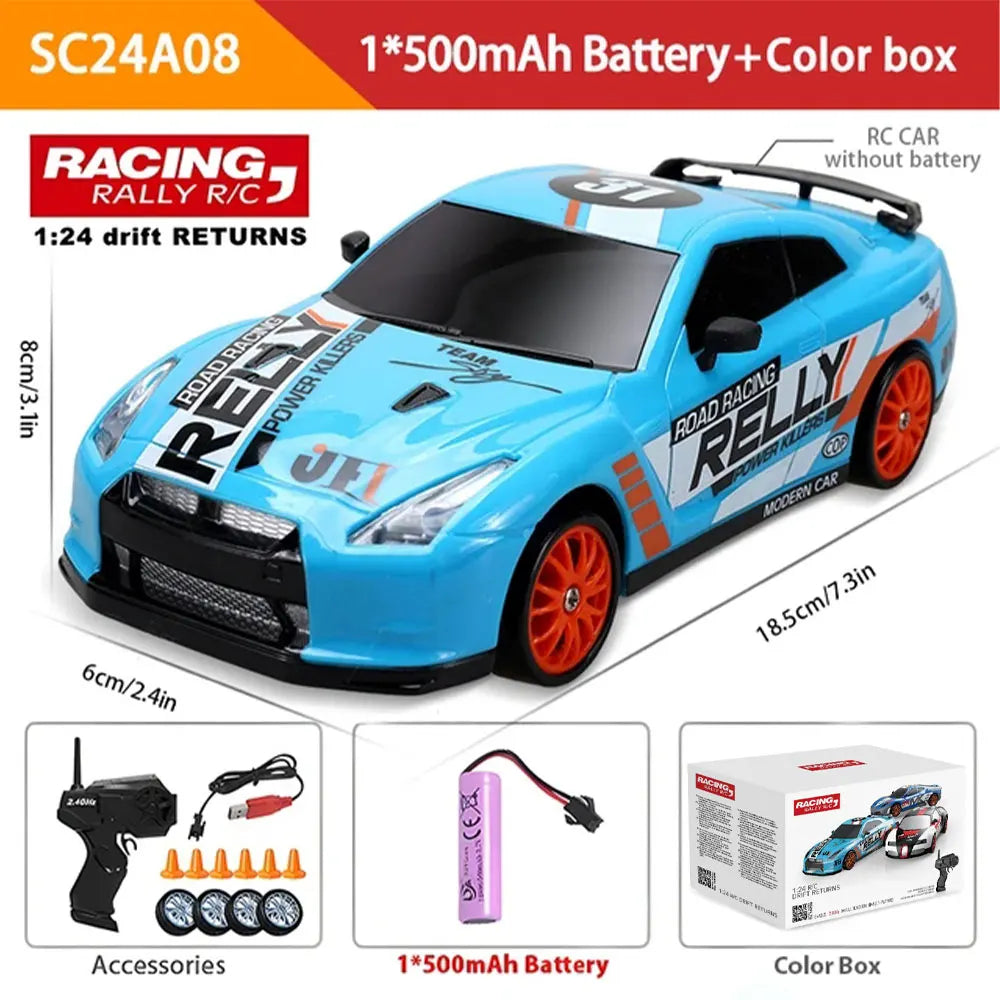 4WD Remote Control Car RC Drift 1:24 20KM/H High Speed Vehicle with LED Lights Racing Sport Toy for Adults Boys Girls Kids Gifts