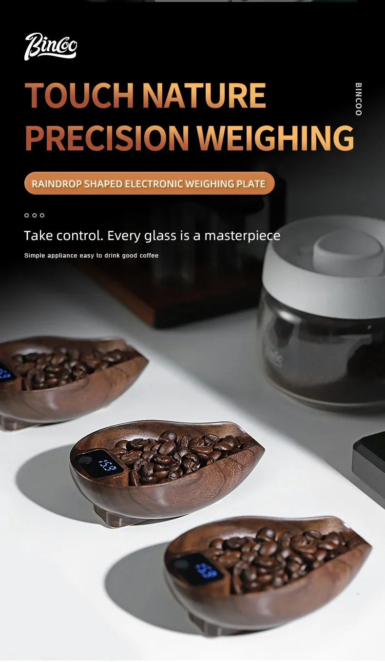 Bincoo Intelligent Electronic Scale Kitchen Scale Professional Coffee Scale Bean Plate 0.1g Accurate Weight Rechargeable