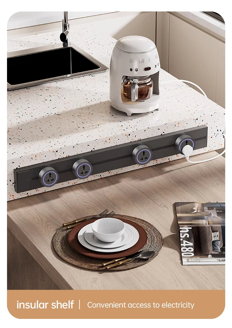 Universal Home Kitchen Bathroom Office Sockets Pop Replaceable High-end Quality Wall Power Track Socket EU UK FR US THA Standard