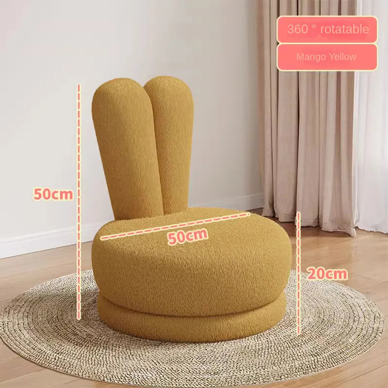 Children's Sofa Lazy Sofa Cute Chair for Living Room Rotating Cartoon Rabbit Ears Chair Leisure Reading Chair Chair with Back