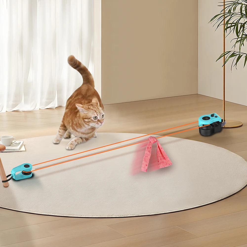 Cat Toys Cat Wheel Exerciser New Cat Treadmill for Indoor Adjustable Speed Simulated Interactive Hunting Cat Toy with Remote Con