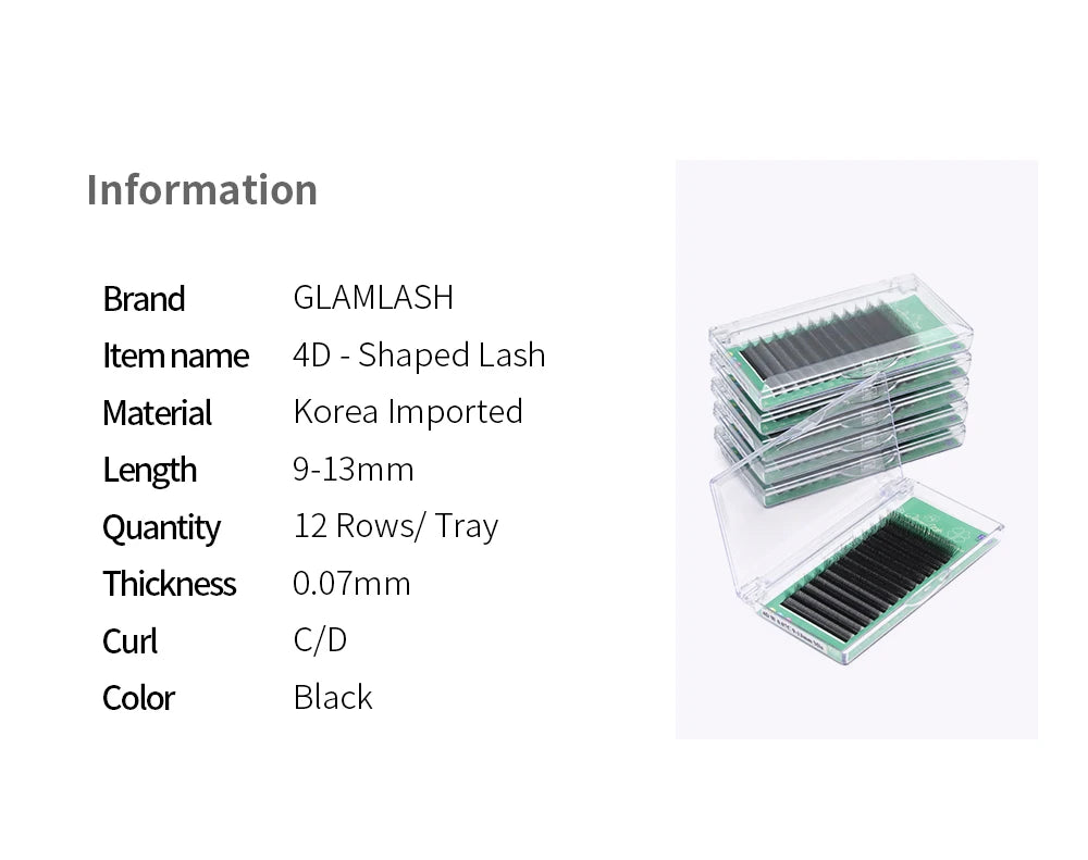 GLAMLASH 4D5D W Shaped Eyelash Extension Premade Volume Fans W Style Lashes Faux Mink Soft Easy Faning Natural Lashes