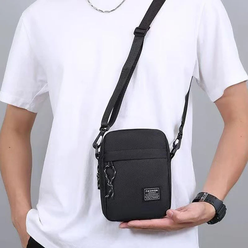 Men's Bag, Available in Single Shoulder or Cross-Body Design, Suitable for Daily Use during School Made of Nylon Material