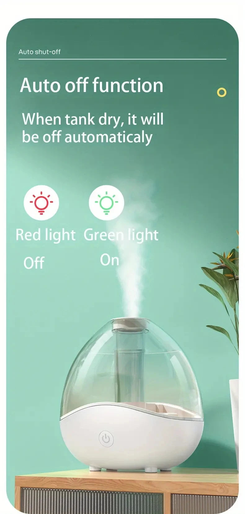 1500ML/50.73oz  Air Humidifiers Large Capacity 360 Rotation Nozzle，Auto-Shut Off, USB Humidifier With 7-Colors Night Lights