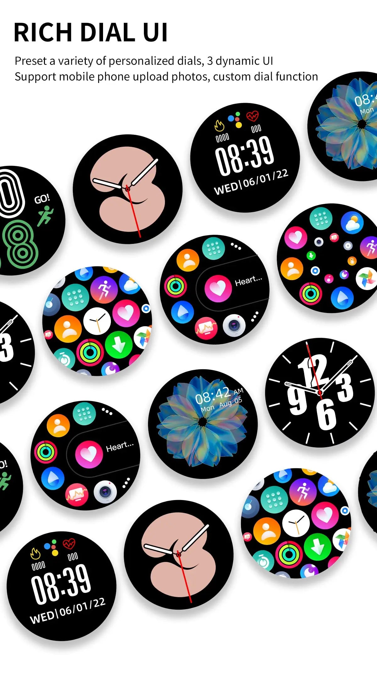 Newest Smart Watch 2024 Full Round Smartwatch Men Bluetooth Call Smart Watch Women Fitness Bracelet DIY Faces IOS Android Phone