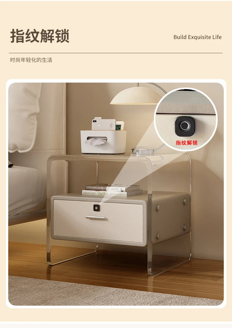 Acrylic Minimalist Nightstand Storage Trendy Drawer Simple Bedside Table Modern Simple Mesitaa De Noche Bedroom Furniture