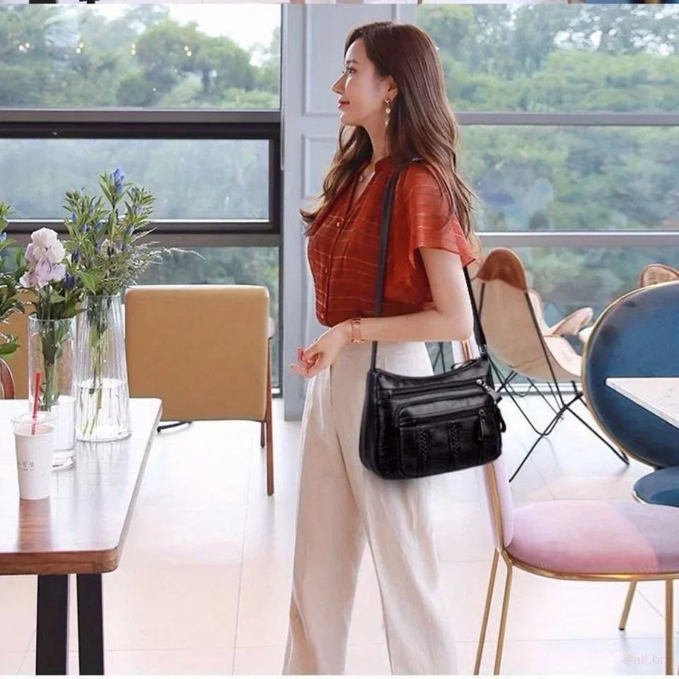 2025 New Spacious Middle Aged Women's Multi Layer Lightweight Crossbody Shoulder Mother Bag