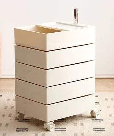 Movable Storage Rack Rotating Bedside Table Storage Cabinet Living Room Home Side Cabinet Multi-layer Snack Storage Cabinet