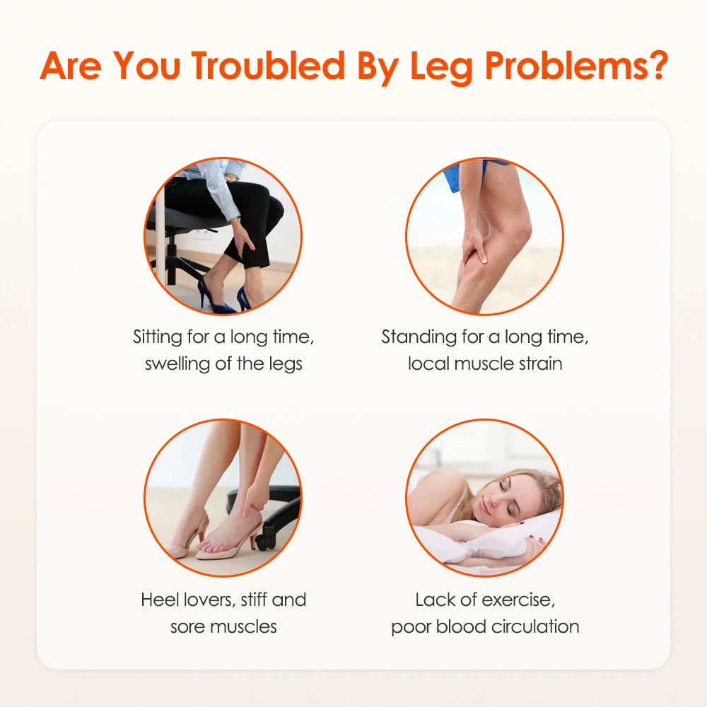 Wireless Air Pressure Calf Massager Machine 4 Modes Kneading Leg Massager Foot Leg Muscle Relaxation Promote Blood Circulation