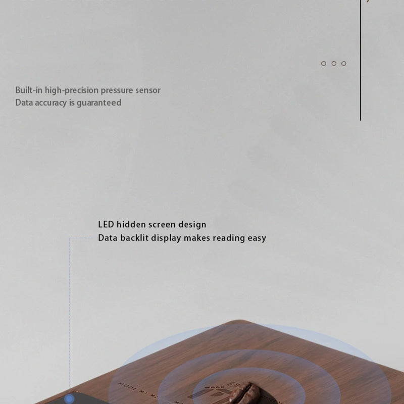 MUVNA Mini Digital Wood scale, Professional Electronic Coffee Scale for Espresso/Hand Drip Coffee 0.1g of high-precision, 2kg