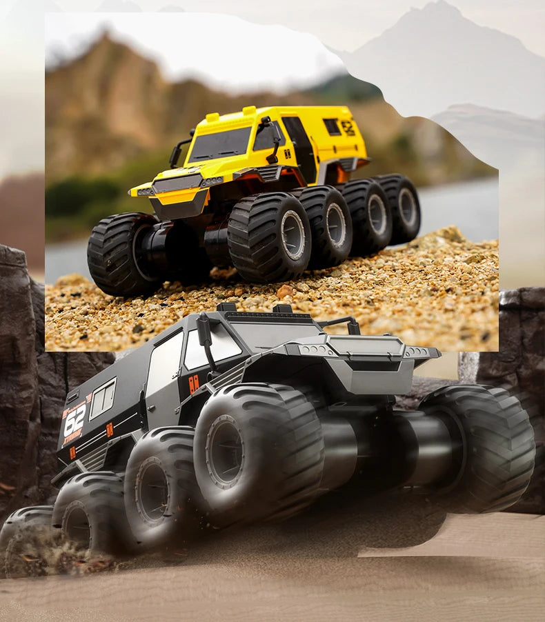 ﻿ JJRC Q137 8x8 2.4G Remote Control Car 8wd Off-road Amphibious Stunt Vehicle 8-Wheel Speed Racing Truck Waterproof Crawler Toys