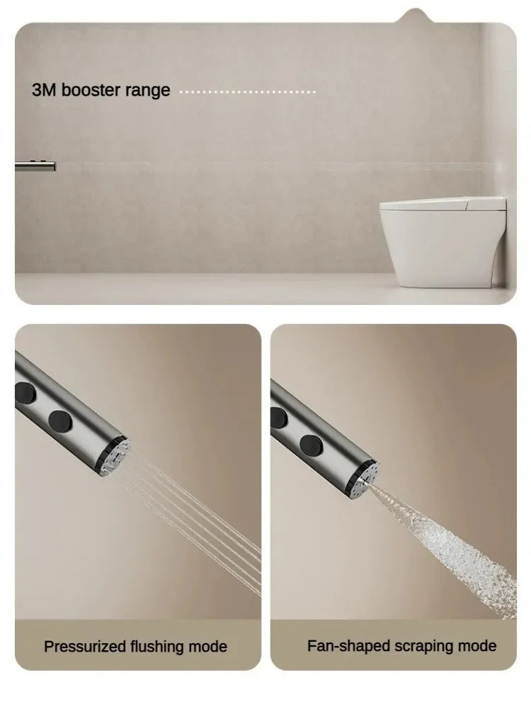 Grey shower Set Four-Function Smart Digital Display  Shower System Rainfall Pressurized Wall-mounted Piano Key Shower Faucet Set