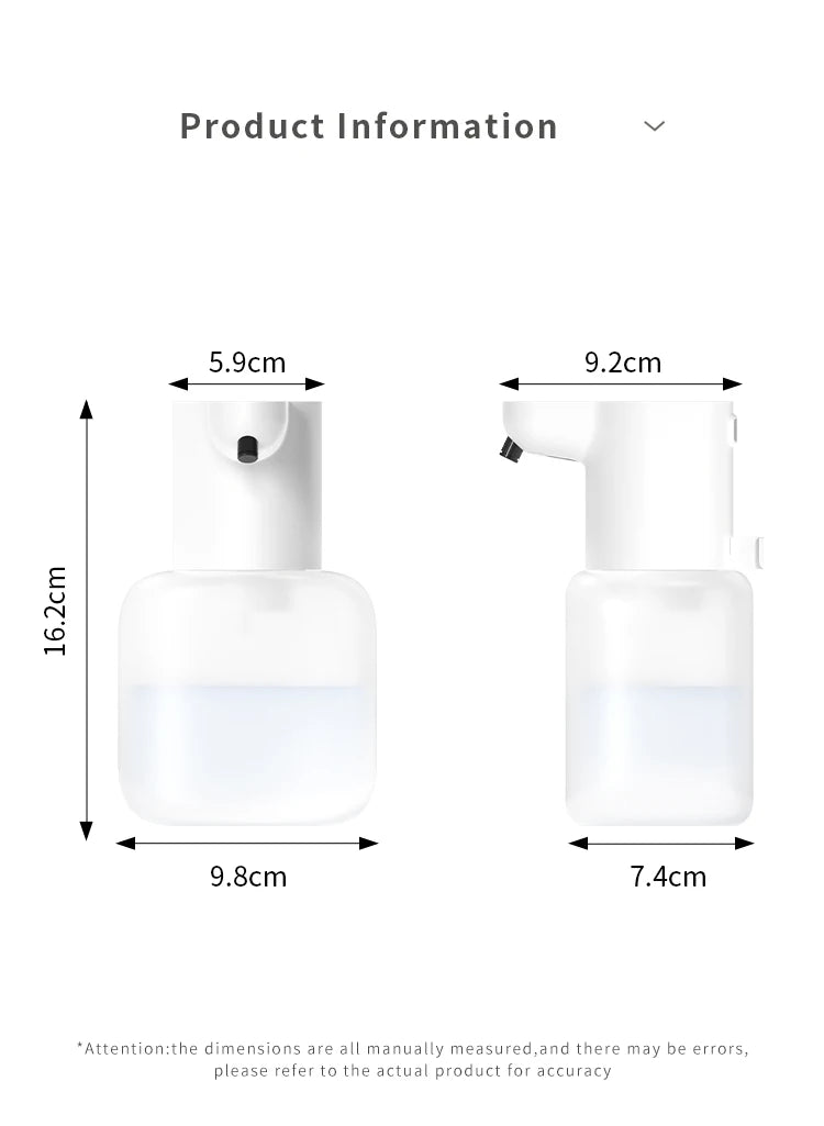 New Wall Mounted Automatic Soap Dispenser Foam Smart Hand Washing Machine 500ml Liquid Rechargeable Bathroom Induction Sensor