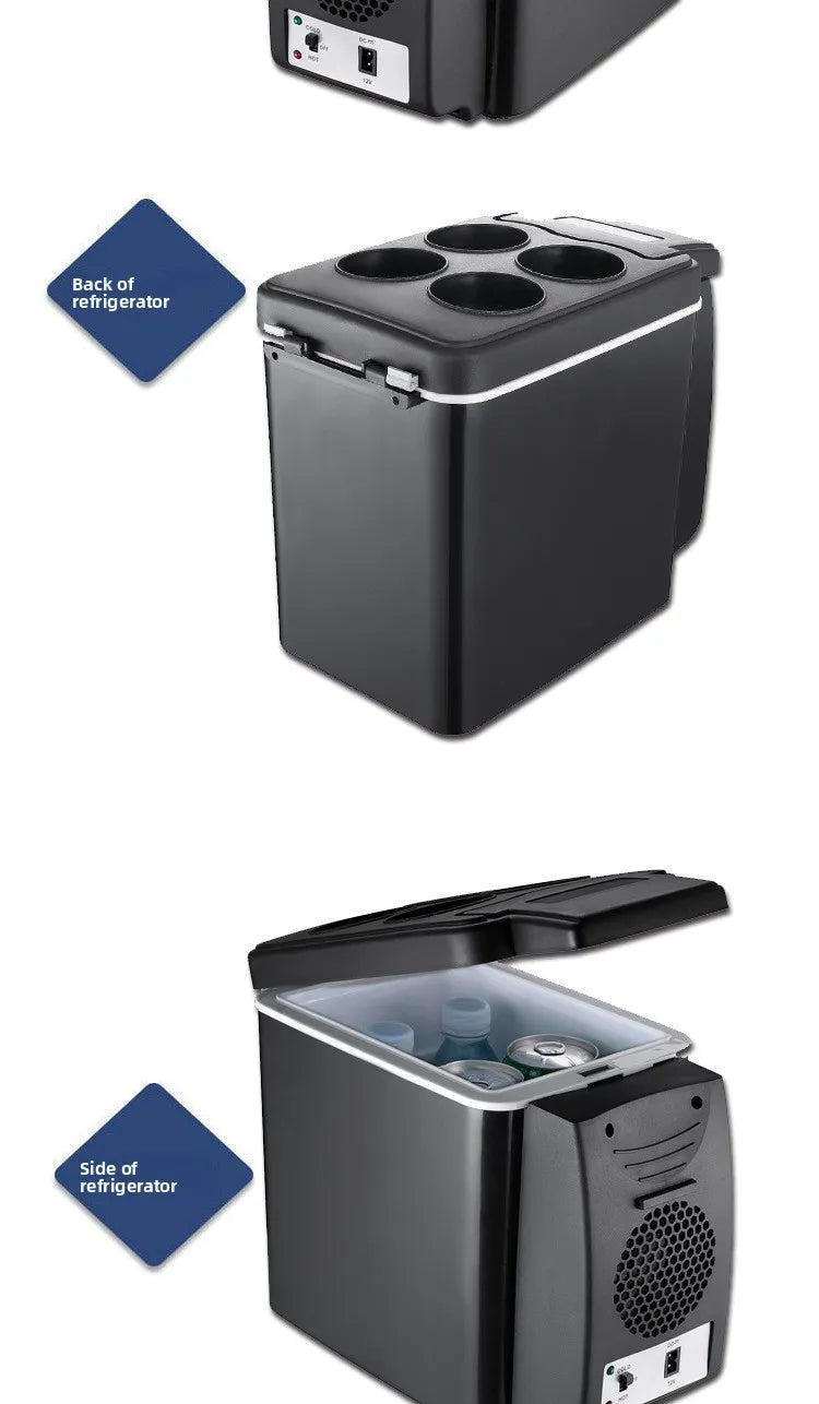 6L Portable Car Refrigerator Semiconductor Cooler Warmer 2in1 Dual Use for Vehicle