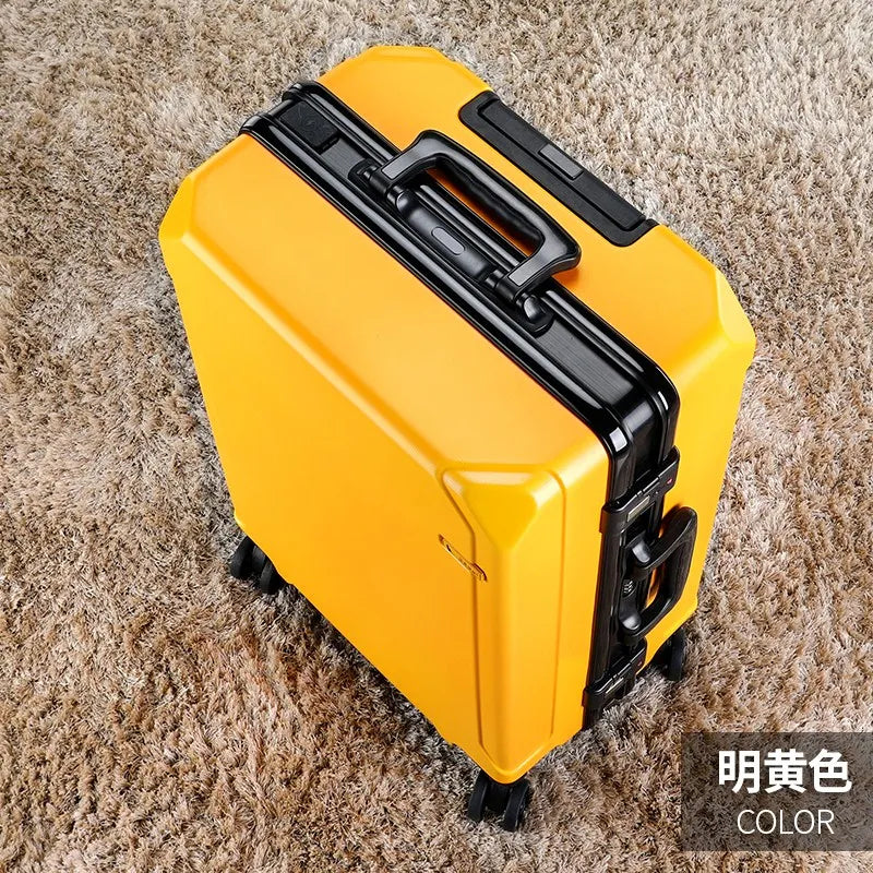 Fashion rolling luggage aluminum frame USB charging trolley suitcase 20/24/26/28 inch students password travel luggage