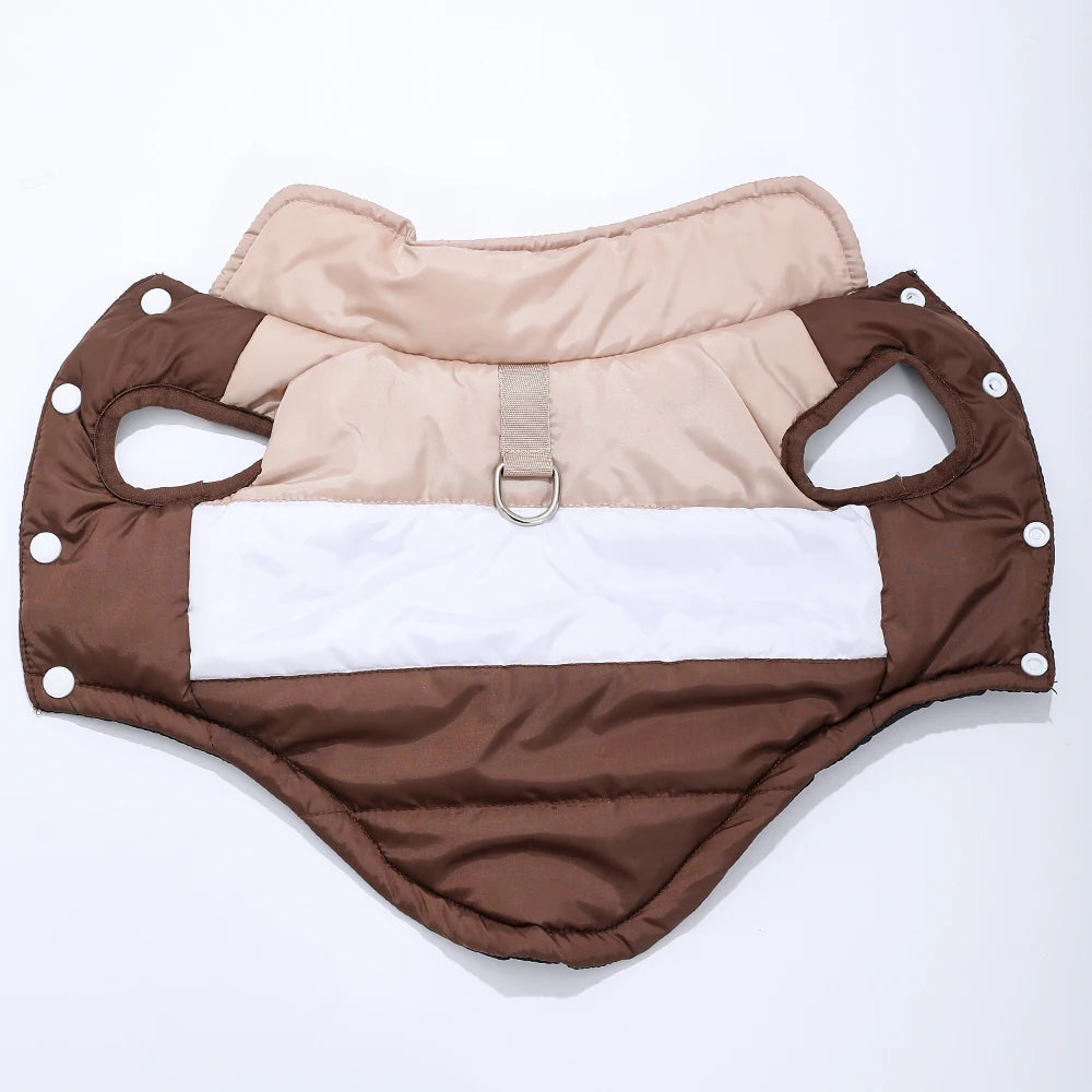 Warm Dog Jacket With Button Winter Pet Clothes for Small Medium Dogs Waterproof Puppy Coat With D-Ring Yorkshire Bulldog Apparel