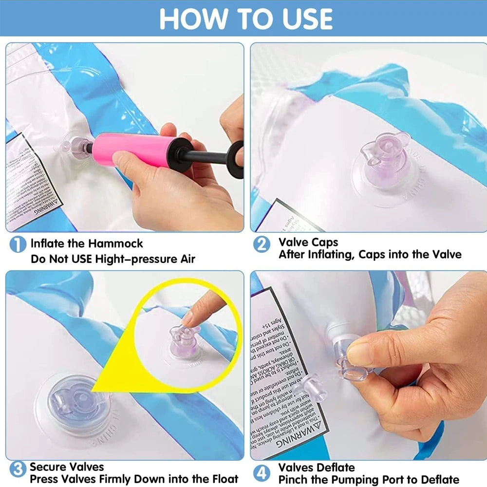 Foldable Striped Inflatable Lounge Chair, Suitable For Swimming Pool Parties And Beach Leisure Floating Beds With Net Backrest