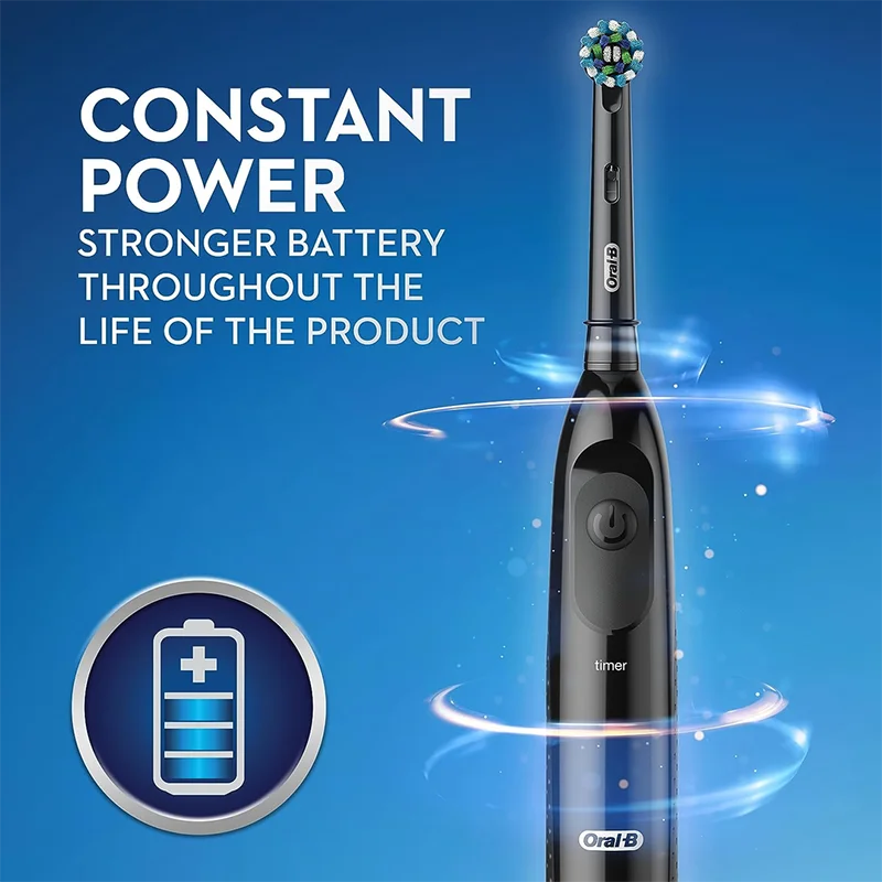Oral B Rotation Electric Toothbrush AA Battery 7600 Rpm Cross Action Cleaning Teeth Tooth Brush with Brush Refills