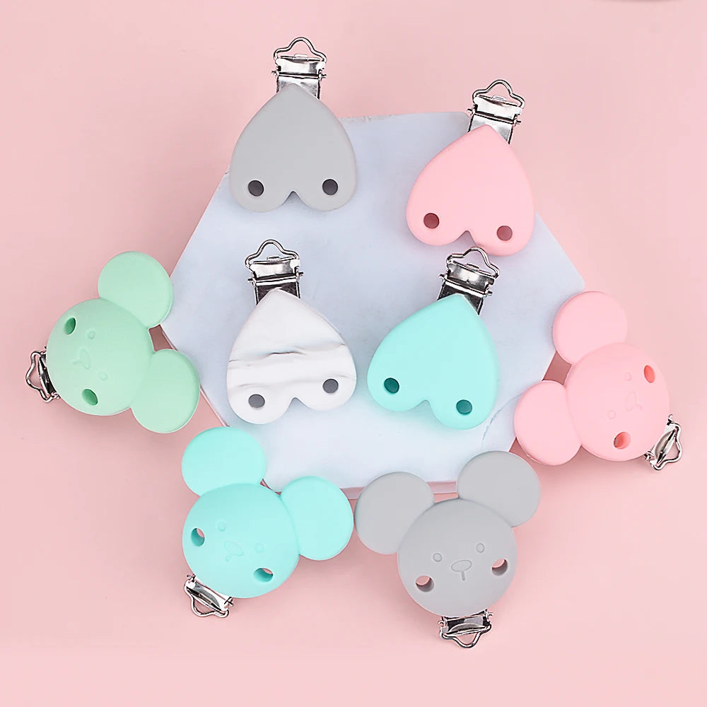 Lofca Silicone Clip 5 PCS Baby Pacifiers for DIY Pacifier Chain Nursing Teething Baby Gifts Food Grade Free BPA Baby