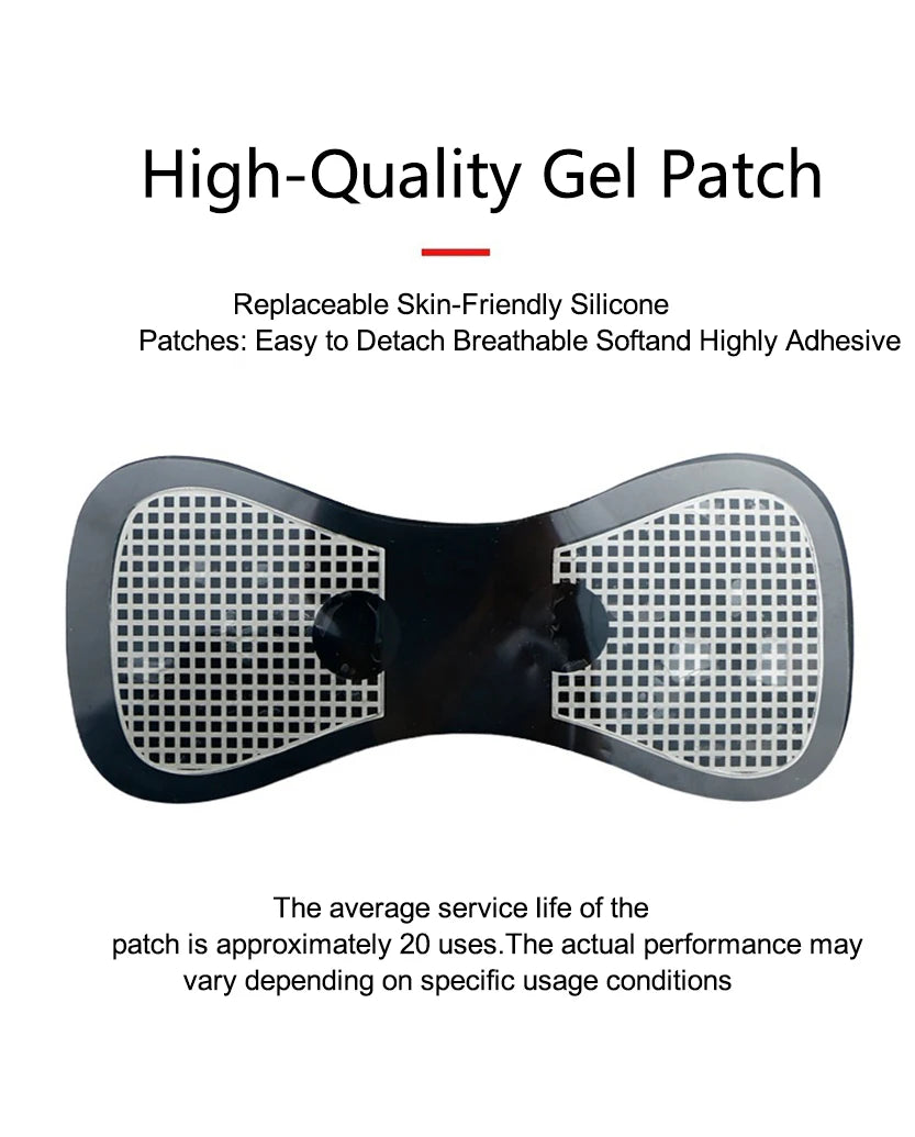 Portable Mini Massage Pad Muscle Pain Relief Micro Current Relieve Fatigue Rechargeable 8 Modes 19 Levels Slim Gel Massage Pad