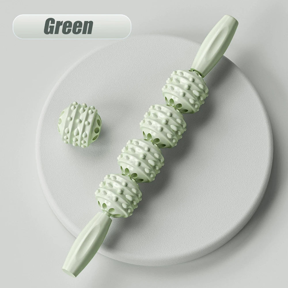 Leg Massage Apparatus, Massage Bar Muscle Relax Point Press Massager, Massage Ball Roller Pressure Point Massage 4 Ball Edition