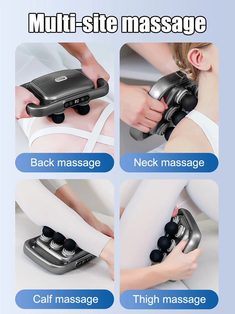 6+12-Head Deep Muscle Massager Gun High-Frequency Vibration Fascia Therapy with for Relaxation And Back Pain Relief