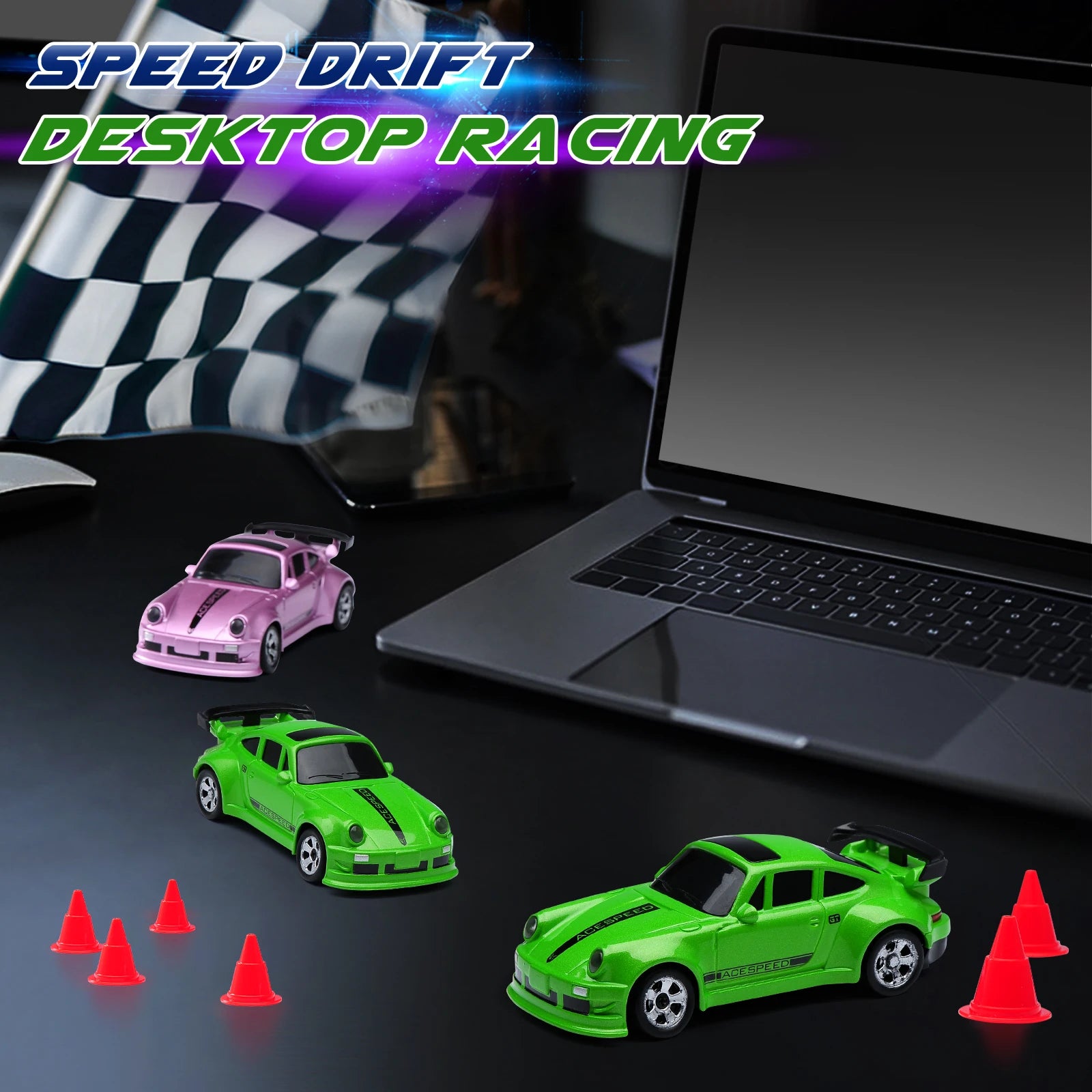 KF20 1:64 RC Drift Car 2.4G High-Speed Racing Car Four-Wheel Mini Desktop Remote Control Car Electric Toy Electric Toy Kids