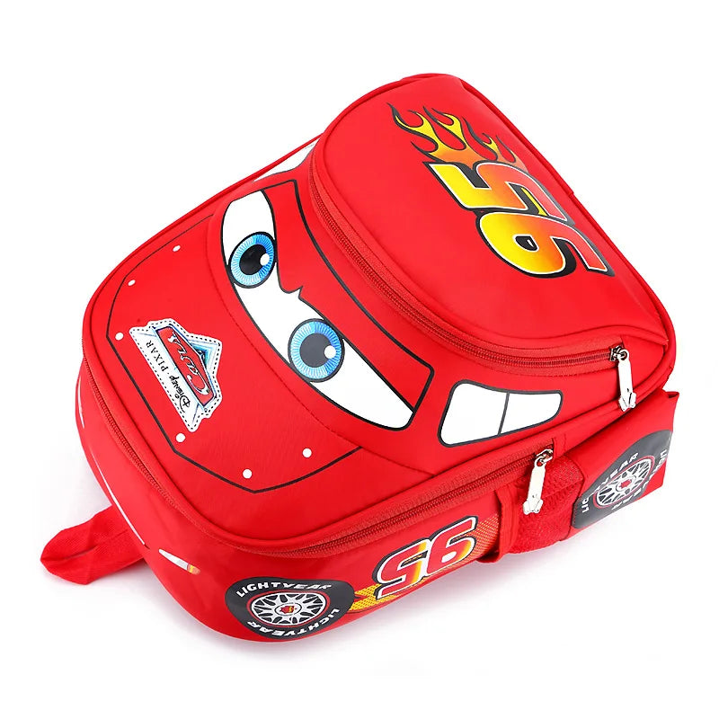 Disney  Cars Lightning McQueen 95 Flame Backpack for  child Water Resistant School Bag Adjustable Strap Multi-Color Cartoon Gift