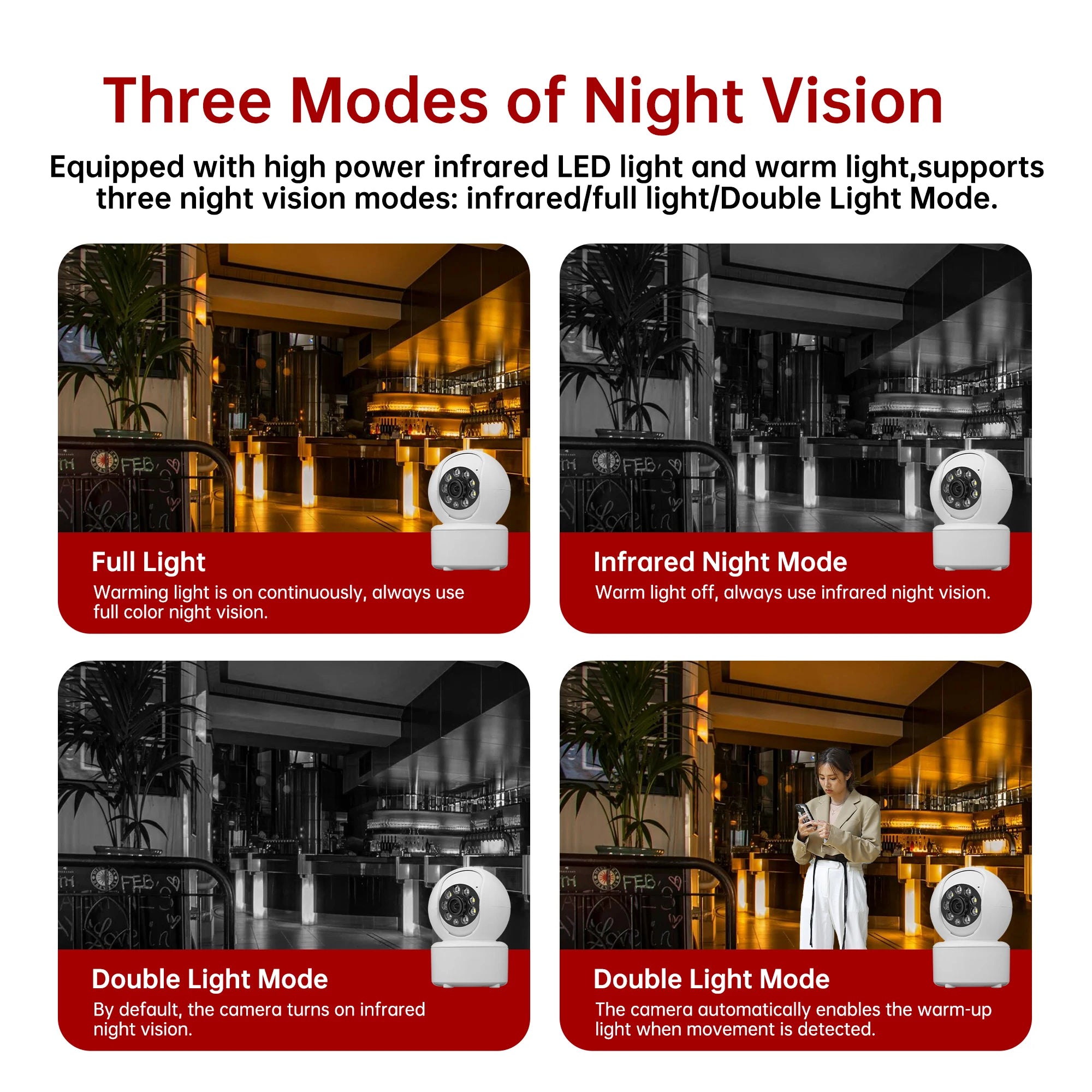 3MP WIFI Smart Camera Security Protection Baby Monitor Mini Cam Full Color Night Vision Ai Human Tracking Two-Way Audio ICSEE