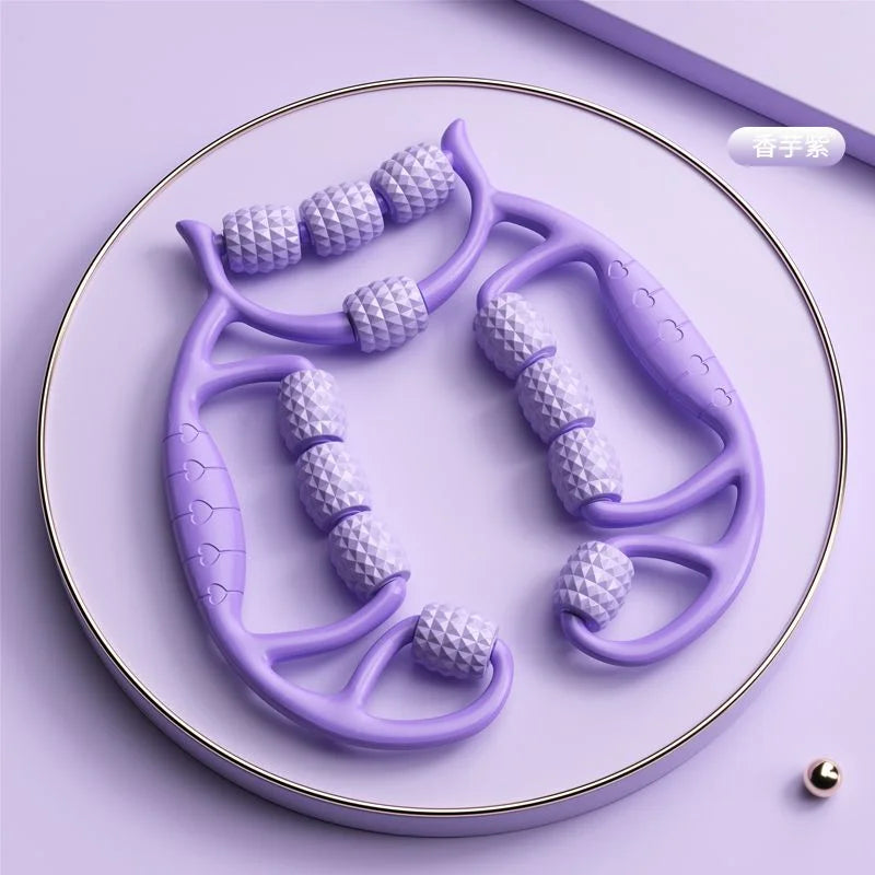 Leg Slimming and Muscle Relaxation Circular Roller with 12 Wheels, Thigh Slimming Massage Tool, Leg Clamp for Slimming