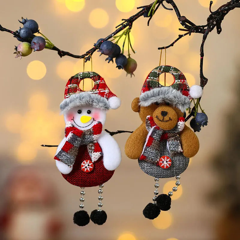 4pcs Christmas Tree Decorations Hanging Christmas Ornaments Set Snowman Decorations Hanging Pendants