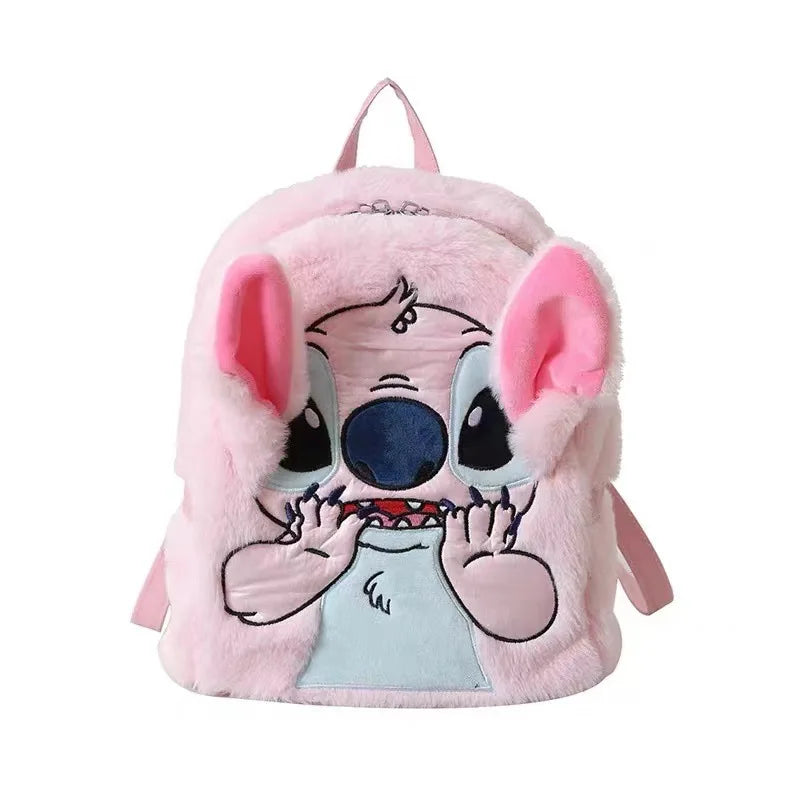 2025 New Disney Children's Backpack Cute Plush Stitch Cartoon Backpack For Kids Gifts Unisex