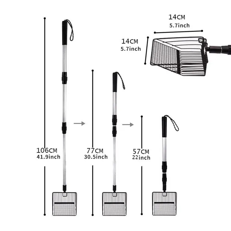Chicken Coop Rake Retractable Cat Litter Scoop Chicken Coop Cleaning Tools Poop Shovel Garden Separating Poop And Debris Tools