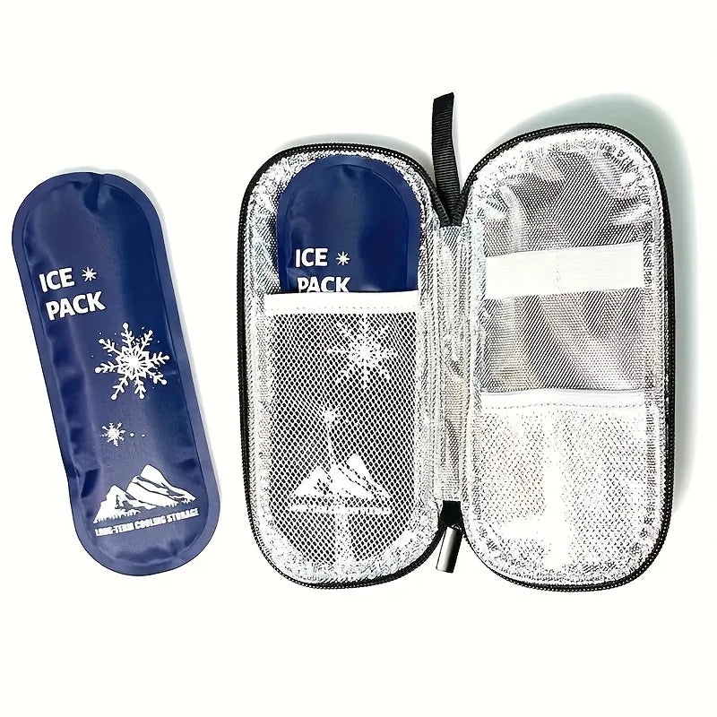 1/6pcs Portable Cooling Ice Bags with Insulin Container Gel Ice Bag Travel Set for Diabetic Outdoor Use Ice Cooler Pack Storage
