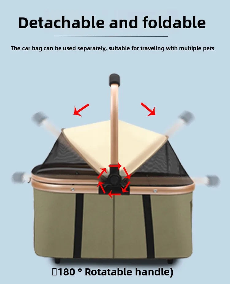 New Multi-layer Pet Strollers Universal for Cats and Dogs Detachable and Detachable Trolley for Pets in Large Space Pet Products