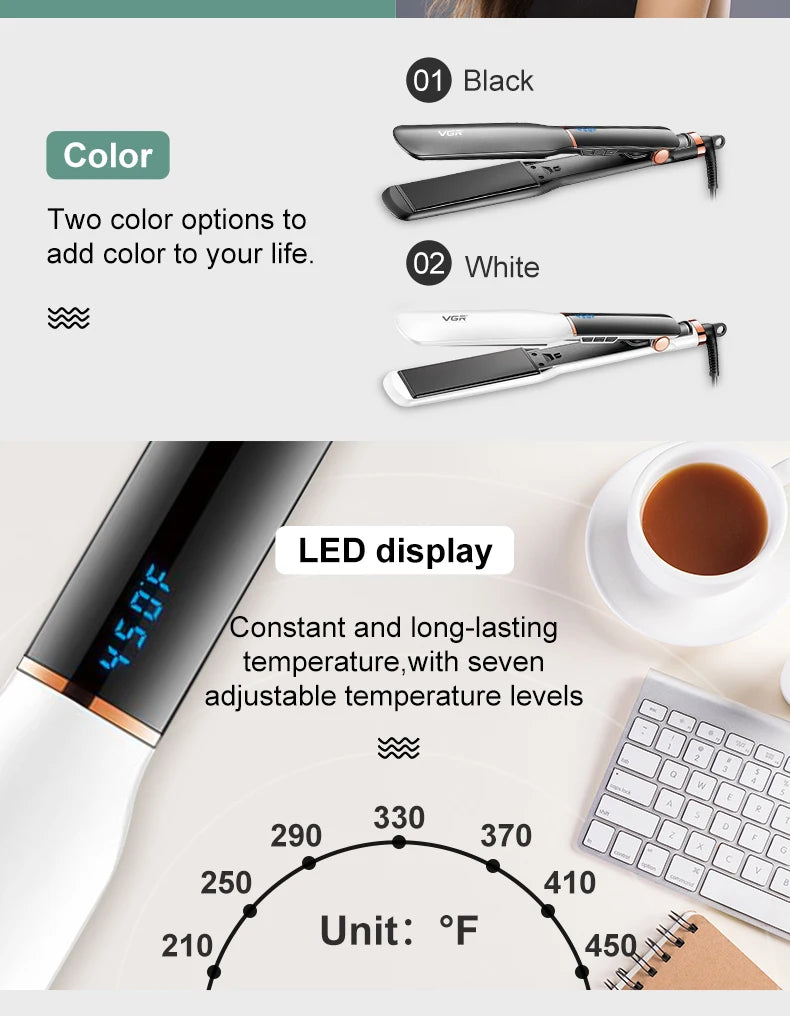 VGR Small Flat Iron Short Hair Pencil Flat Iron Mini Hair Straightener Tiny Hair Straightening Ceramic Beard Straightene V-519