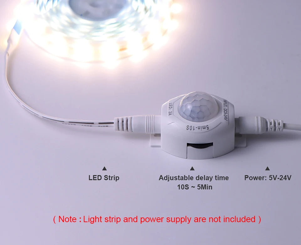 DC 5V 12V 24V 3A Highly Sensitive PIR motion Sensor Light Switch Infrared IR Sensor Detector Switch Time Delay for LED Strip