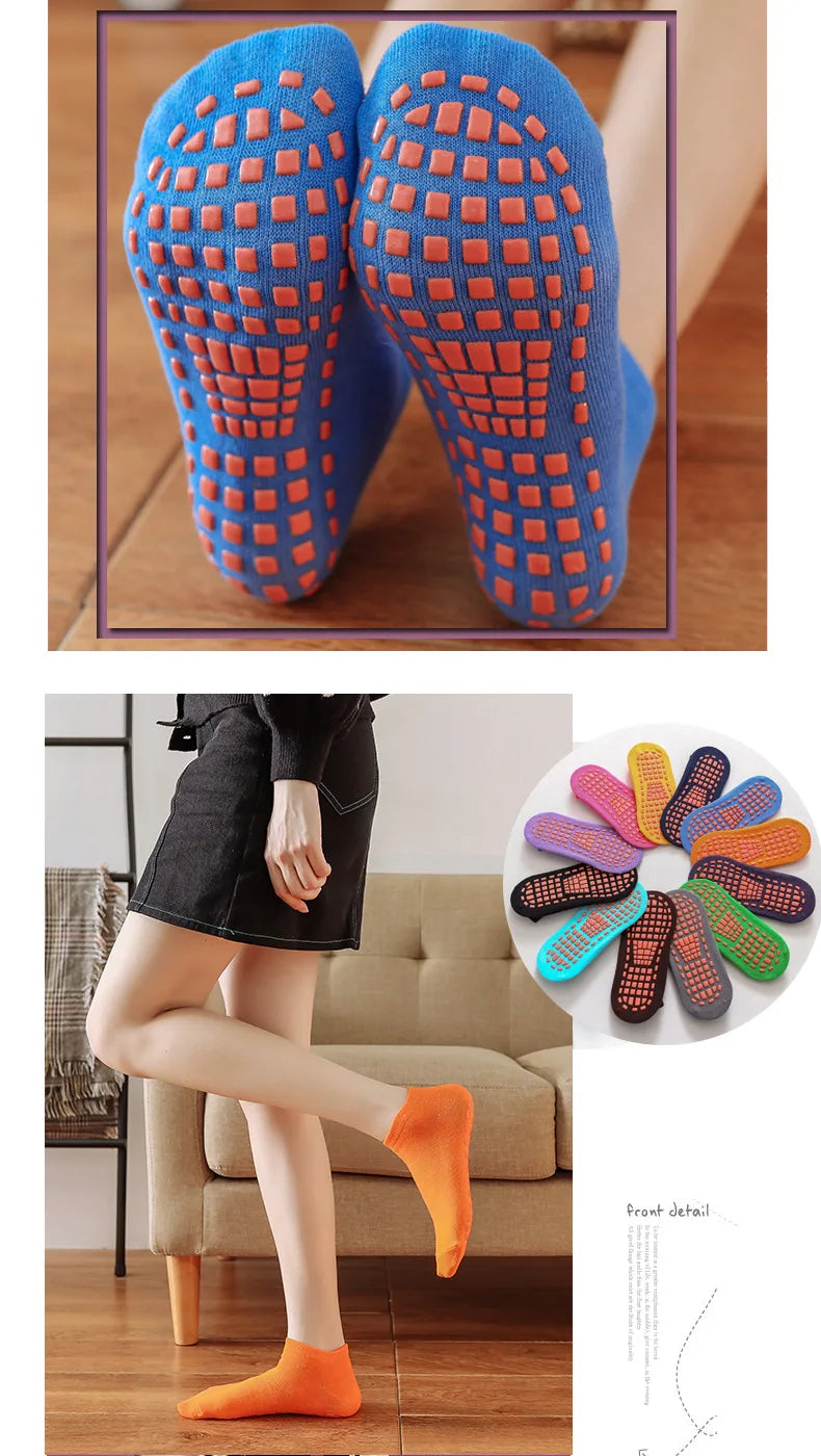 Kids Adults Anti-Slip Socks Parent-Child Trampoline Sock Cotton Socks Elasticity Sports Boys Girls Outside Children Socks