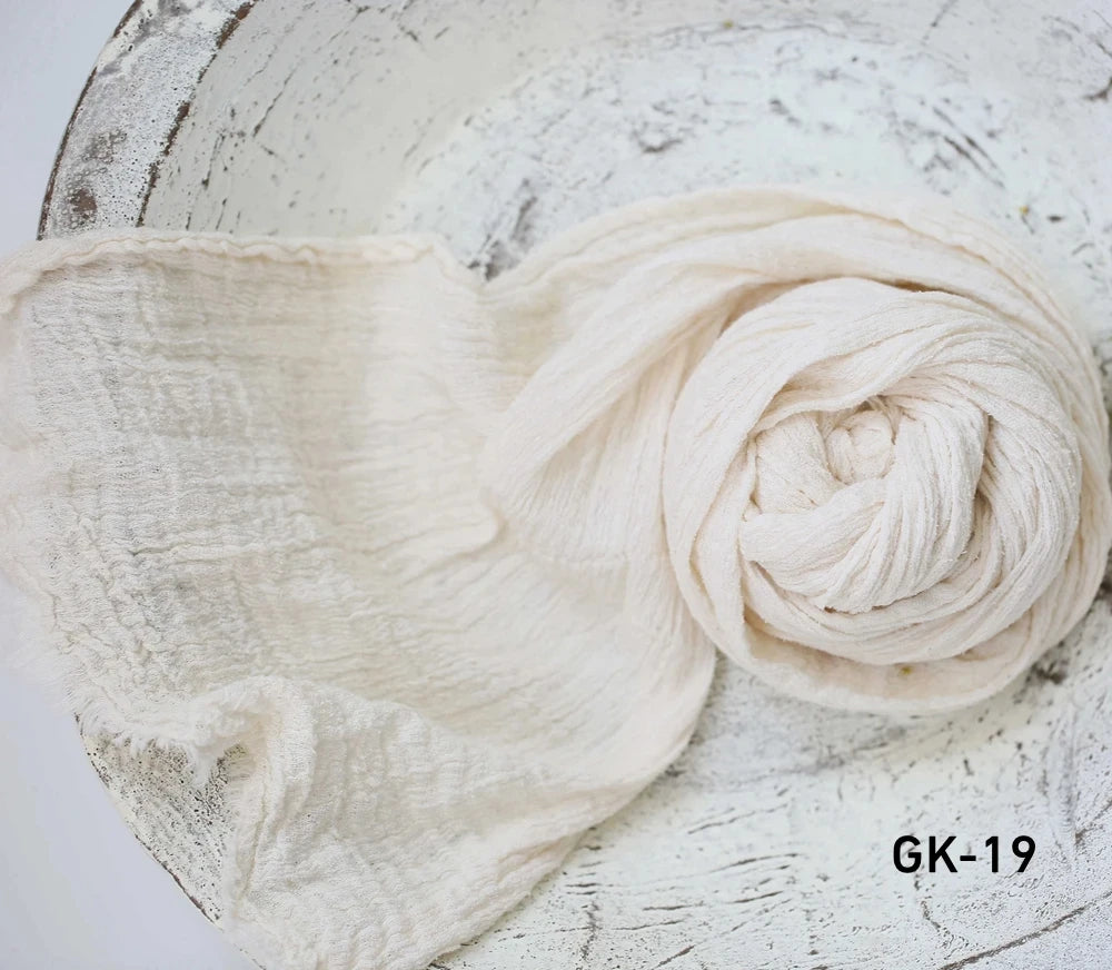 Seersucker Wrap Newborn Photography Props Soft Cotton Gauze Baby Swaddle Blanket Infant Studio Photo Basket Backdrop Accessories