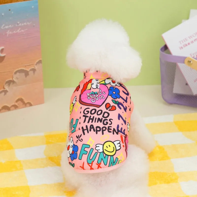 Winter Dog Jacket Waterproof Pet Coat 2025 Dog Clothes Luxury Print Parkas Pet Outdoor Warm Vest Chihuahua Yorkshire Dog Apparel